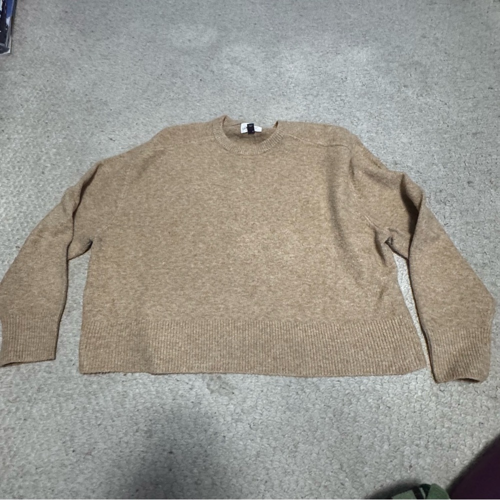 Universal Thread XXL camel cropped sweater crewneck polyester acrylic  spandex